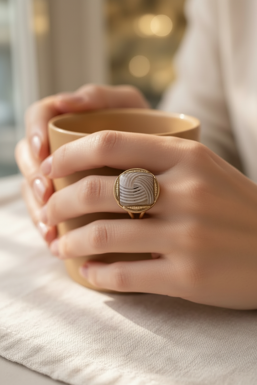 Bague Aurore portée