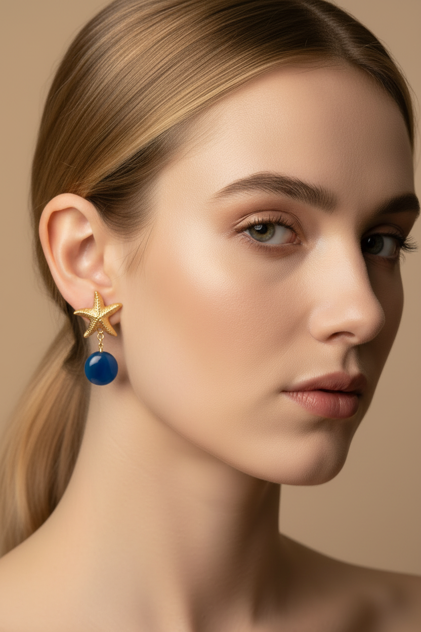 Boucles d'oreilles fidèles portées par un mannequin
