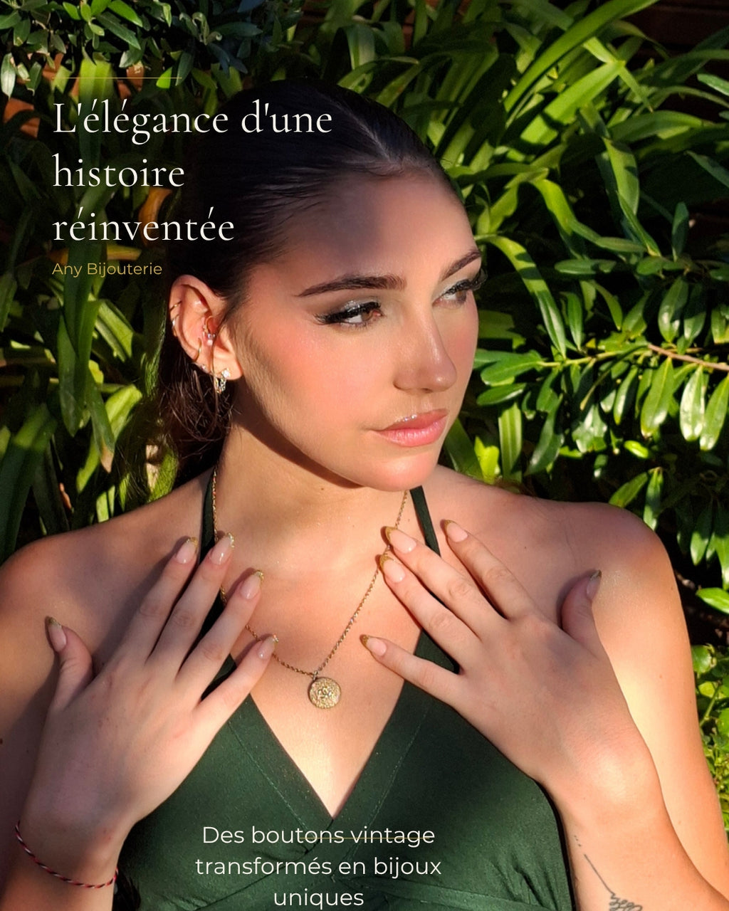 Collier Héritage Doré – Bouton vintage upcyclé