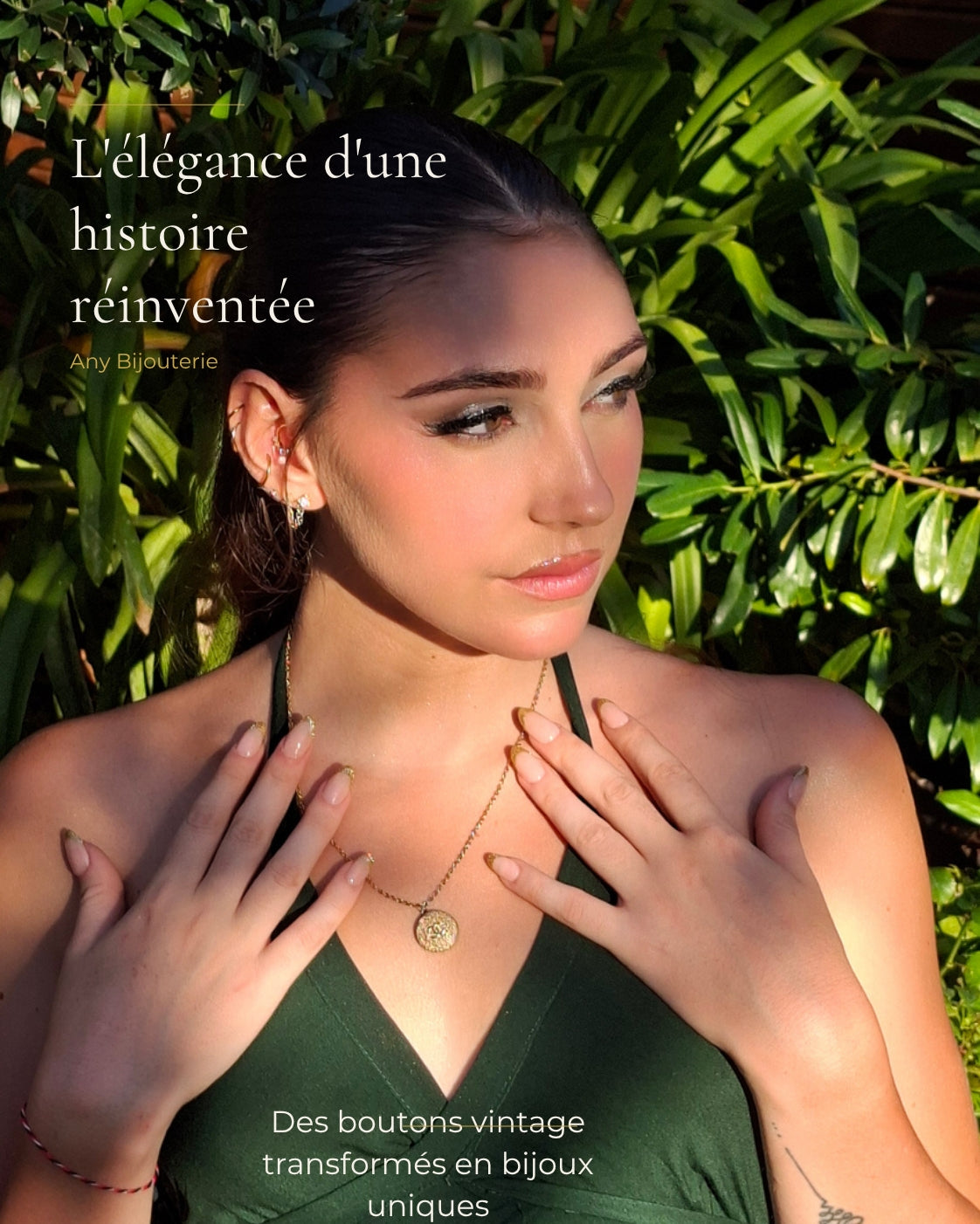 Collier Héritage Doré – Bouton vintage upcyclé