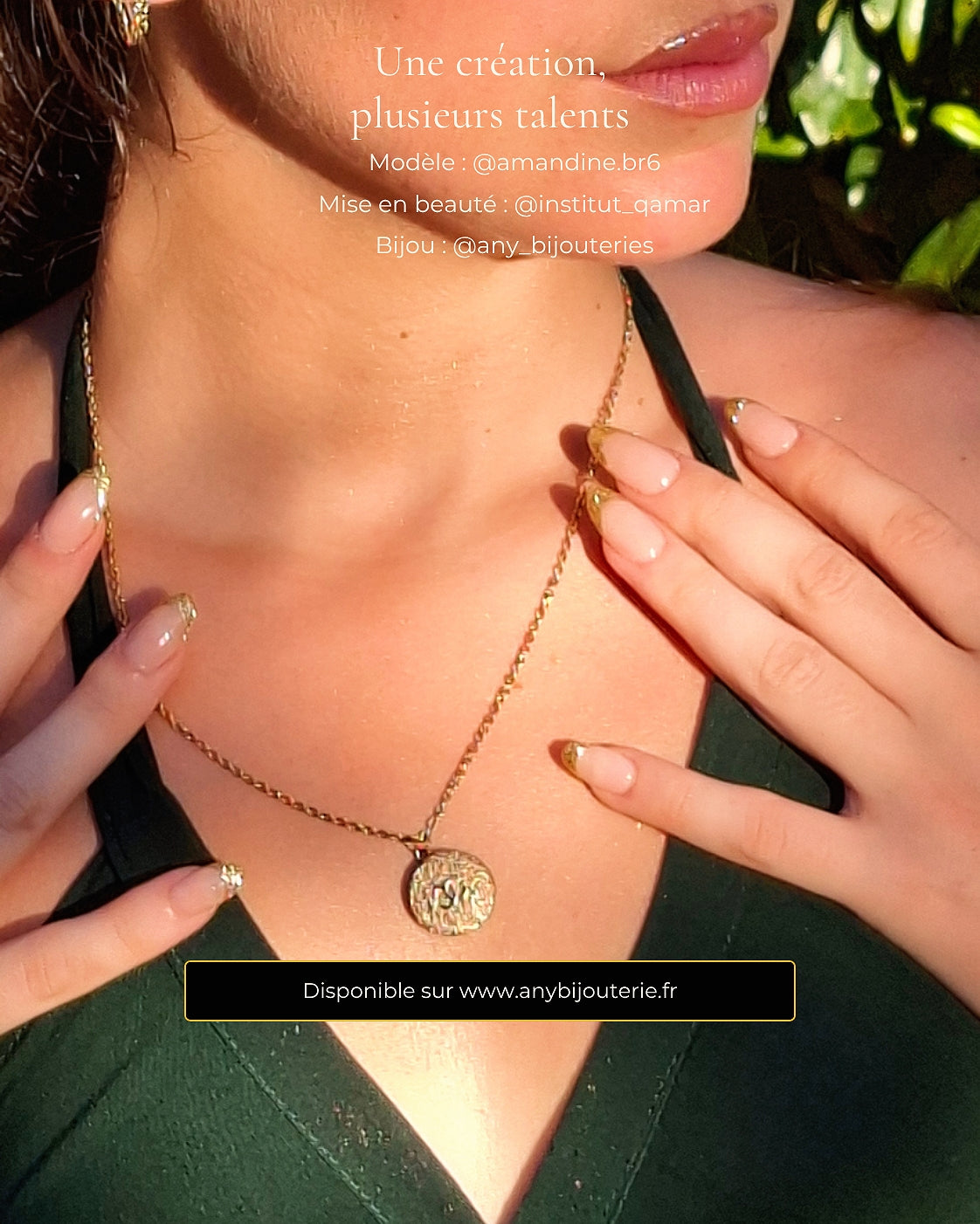 Collier Héritage Doré – Bouton vintage upcyclé